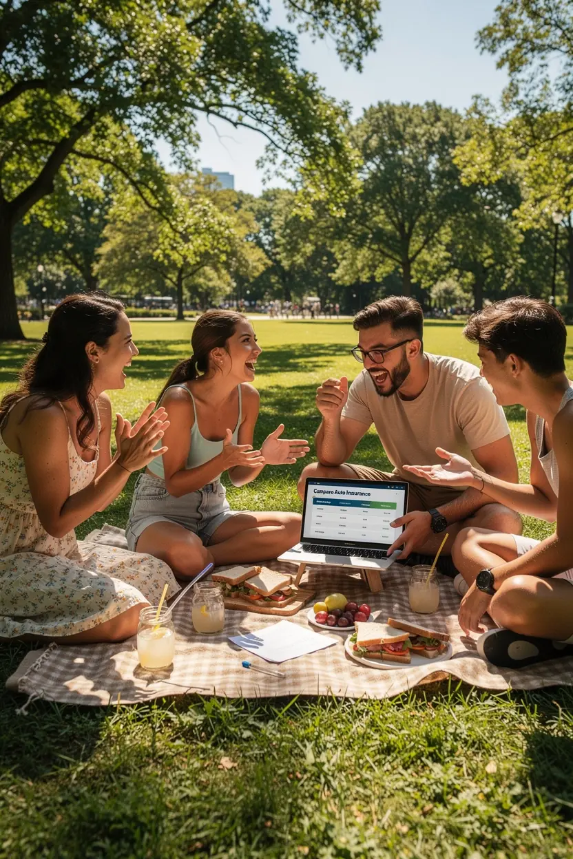 Фотография автомобиля на фоне офиса страховой компании
